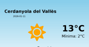 Previsió de l’AEMET a Cerdanyola del Vallès avui 11 de Gener de 2026