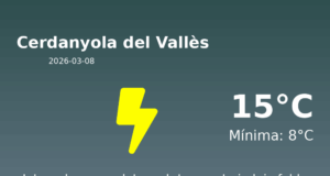 AEMET: El temps per a Cerdanyola del Vallès – 8 de Març de 2026