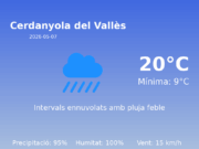 Previsió de l’AEMET a Cerdanyola del Vallès avui 7 de Maig de 2026