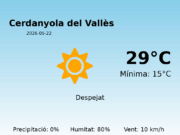 AEMET: El temps per a Cerdanyola del Vallès – 22 de Maig de 2026