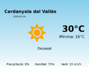Predicció meteorològica: Cerdanyola del Vallès, 24 de Maig de 2026