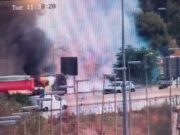 VÍDEO | Un camió en flames col·lapsa l’enllaç entre la B-30 i la C-58 a Badia del Vallès