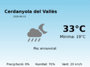 El temps a Cerdanyola del Vallès avui, 13 de Juny de 2026