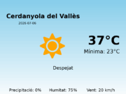 AEMET: El temps per a Cerdanyola del Vallès – 6 de Juliol de 2026
