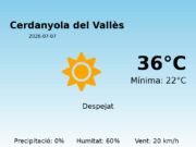 AEMET: El temps per a Cerdanyola del Vallès – 7 de Juliol de 2026