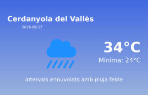 Predicció meteorològica: Cerdanyola del Vallès, 17 de Agost de 2026