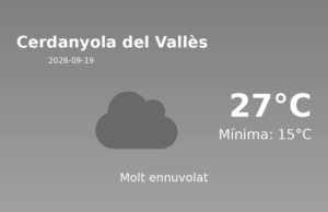 Predicció meteorològica: Cerdanyola del Vallès, 19 de Setembre de 2026