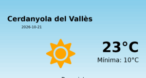 AEMET: El temps per a Cerdanyola del Vallès – 21 de Octubre de 2026