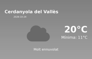 Predicció meteorològica: Cerdanyola del Vallès, 24 de Octubre de 2026