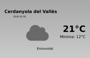 Predicció meteorològica: Cerdanyola del Vallès, 30 de Octubre de 2026